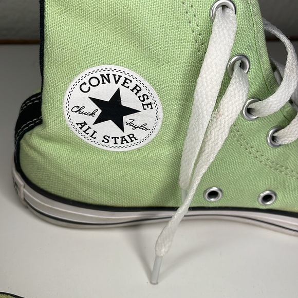 Unisex Kids Converse Chuck Taylor All Star High Top Sneakers Lime Green, Size 3 - Picture 4 of 6